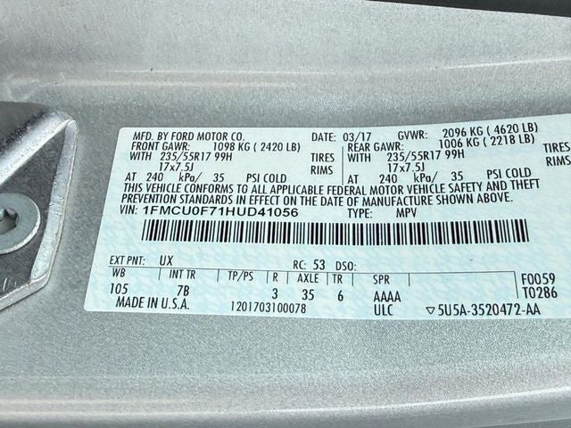 2017 Ford Escape S *ONE OWNER*