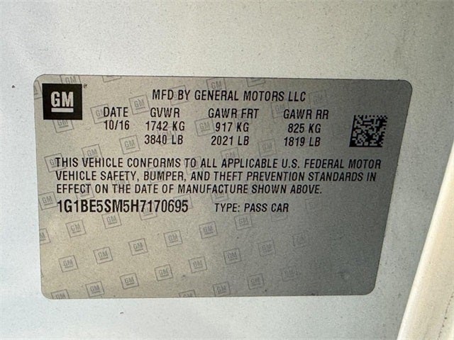 2017 Chevrolet Cruze LT ON