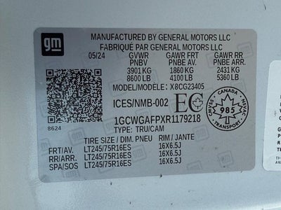 2024 Chevrolet Express 2500 Work Van Cargo