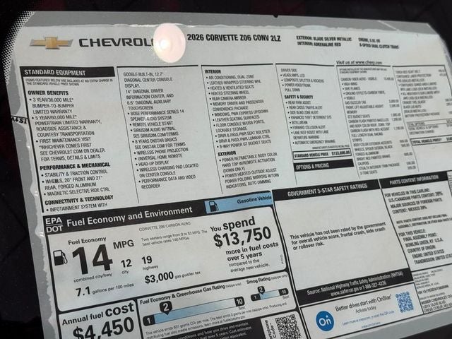 2026 Chevrolet Corvette Z06 2LZ
