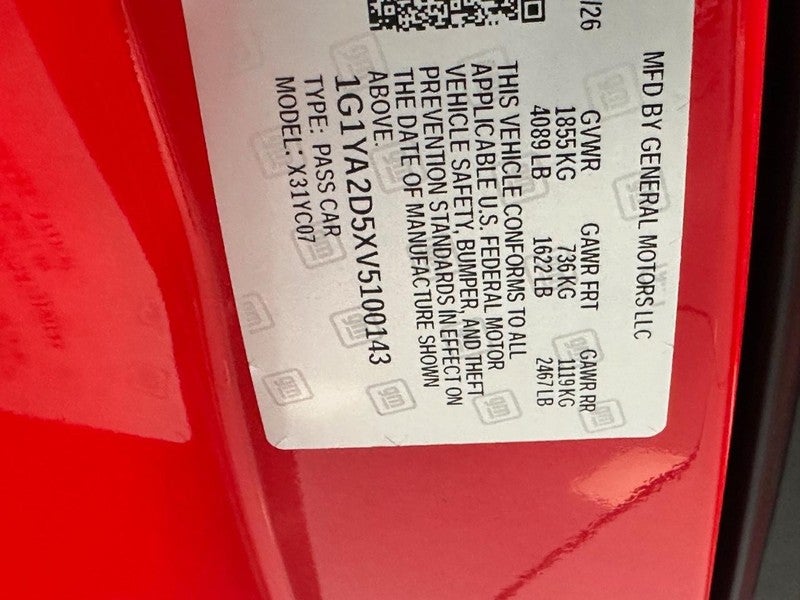2027 Chevrolet Corvette 2dr Stingray Cpe w/1LT