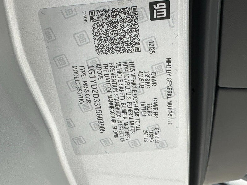 2026 Chevrolet Corvette 2dr Z06 Cpe w/1LZ