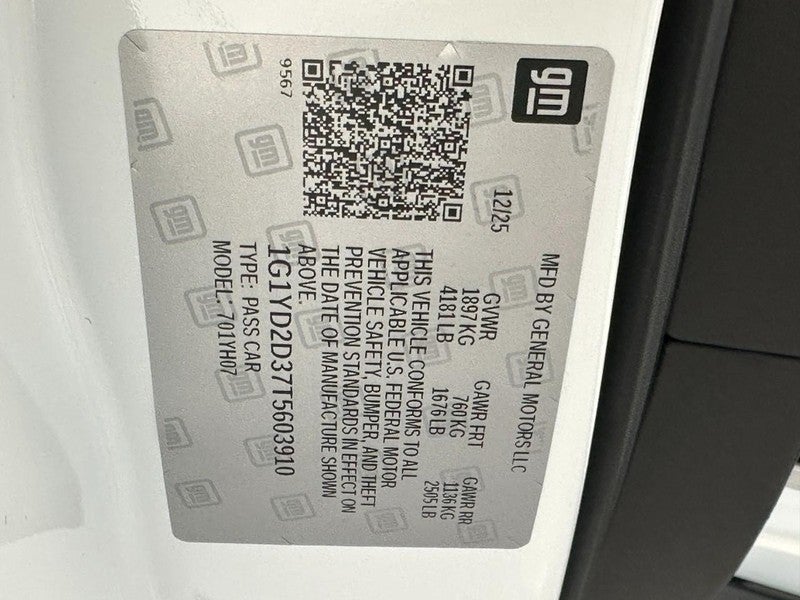 2026 Chevrolet Corvette 2dr Z06 Cpe w/1LZ