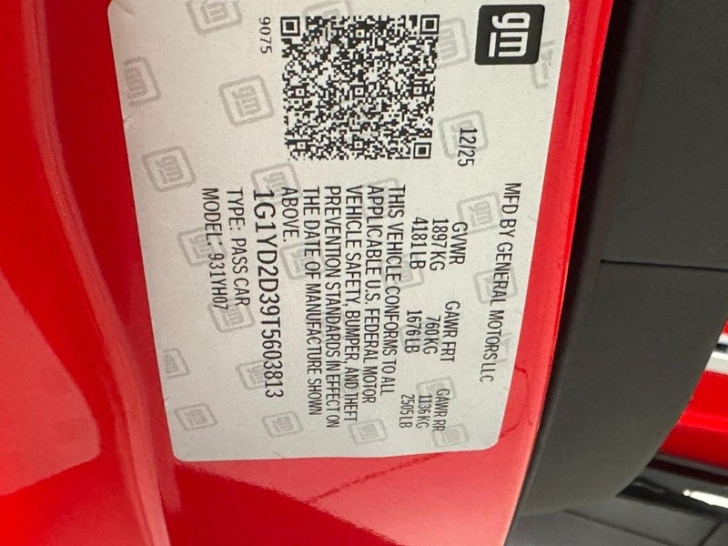 2026 Chevrolet Corvette 2dr Z06 Cpe w/1LZ