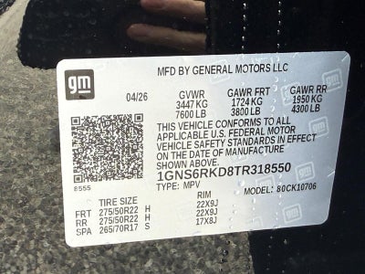 2026 Chevrolet Tahoe 4WD 4dr RST