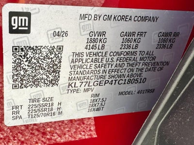 2026 Chevrolet Trax FWD 4dr 1RS