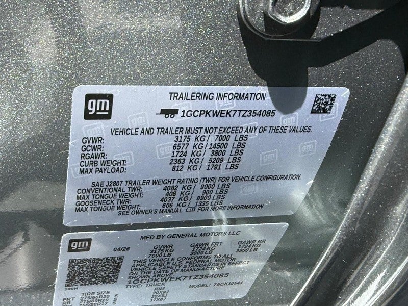 2026 Chevrolet Silverado 1500 4WD Crew Cab 147" RST