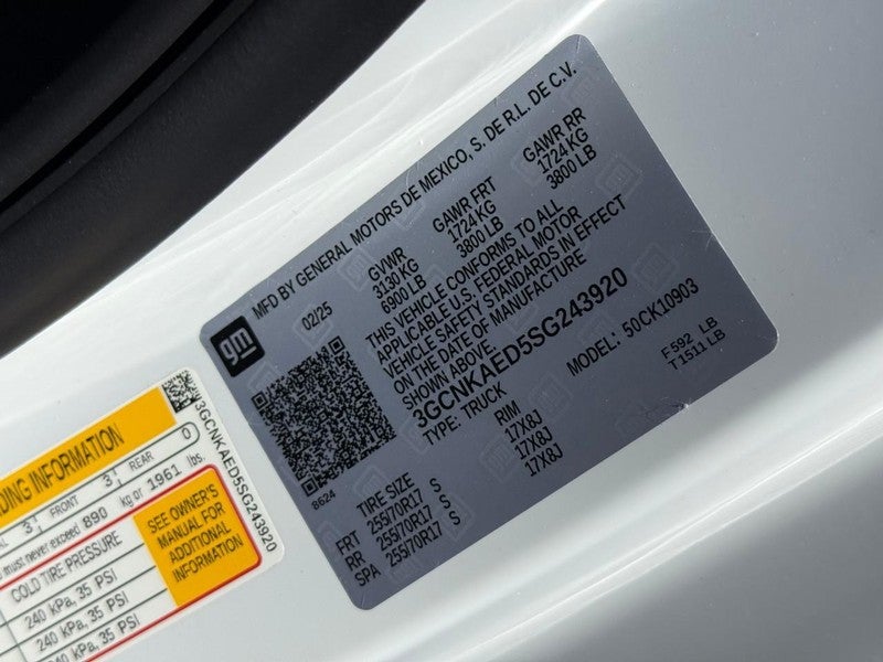 2025 Chevrolet Silverado 1500 4WD Reg Cab 140" Work Truck